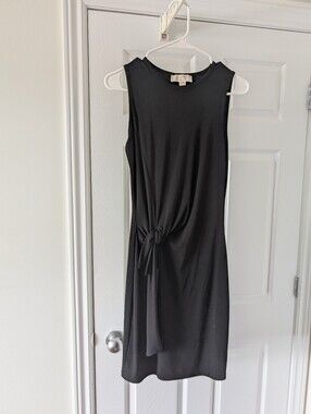 Michael Kors Black Sleeveless Tie-Front Dress